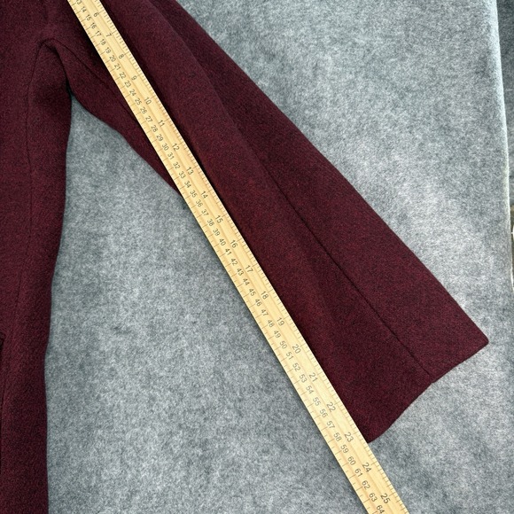 J Crew Cocoon‎ Nello Gori Italian Stadium Cloth Coat Womens 2 Burgundy Full Zip - Picture 14 of 14